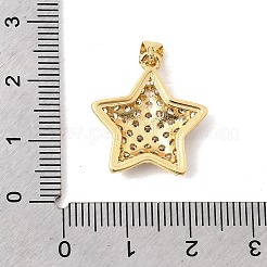Brass Micro Pave Clear Cubic Zirconia Pendants&nbsp;KK-A296-10B-G