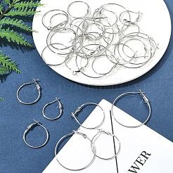 32Pcs 4 Styles Iron Huggie Hoop Earring Findings&nbsp;IFIN-FS0001-49B
