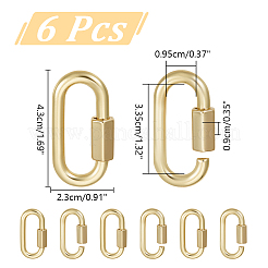 合金製ネジカラビナロックチャーム6個  ネックレス作り用  ライトゴールド  43x23x9mm  内径：33.5x9.5mm&nbsp;FIND-UN0003-31LG