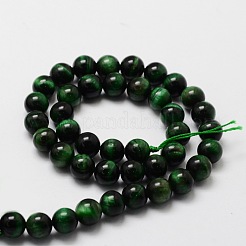 Natural Tiger Eye(Dyed & Heated) Round Beads Strands&nbsp;G-E329-8mm-40A