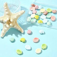 30個 10種類の手作り磁器セラミックビーズ  光沢釉の磁器  魚と貝殻の形  ミックスカラー  14~17x12~14x5.5~8mm  穴：2~2.5mm  3個/スタイル&nbsp;PORC-FS0001-25
