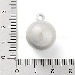 真鍮製ベルペンダント  水琴鈴(すいきんすず)  ラウンドチャーム  銀  22x17mm  穴：2.7mm&nbsp;KK-NH0001-02C
