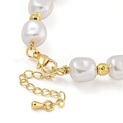Rack Plating Brass and ABS Imitation Pearl Bracelets&nbsp;BJEW-B106-16G