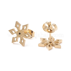 Snowflake 304 Stainless Steel Stud Earrings for Women&nbsp;EJEW-Z017-04G