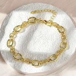 Brass Cable Chain Bracelets for Women Men&nbsp;BJEW-K273-13G