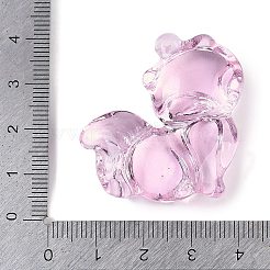 ガラスチャーム  キツネのチャーム  パールピンク  36.5x34.5x12mm  穴：0.8mm&nbsp;GLAA-G121-03C
