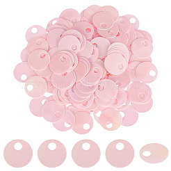 50g 装飾アクセサリー PVC スパンコール/スパンコールペンダント  フラットラウンド  ピンク  19x0.3mm  穴：5mm&nbsp;PVC-CY0001-03
