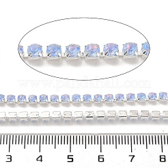 鉄ラインストーンカップチェーン  スプールで  銀  タンザナイト  3x3x2.5mm  約10ヤード/ロール&nbsp;CH-A008-02H
