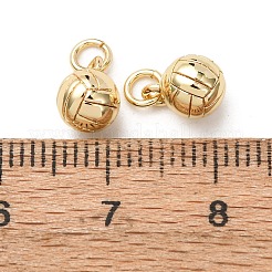 真鍮チャーム  ボールチャーム  カドミウムフリー＆鉛フリー  18KGP本金メッキ  ラックめっき  長持ちメッキ  丸カン付き  バレーボール  8x6mm  穴：2.3mm&nbsp;KK-D019-14E-G