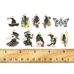 10本10スタイルアロイエナメルペンダント  ゴシックテーマ  混合形状  ミックスカラー  18~32x15~30x1~2.5mm  穴：1.8~2mm  1個/スタイル&nbsp;ENAM-FS0001-59