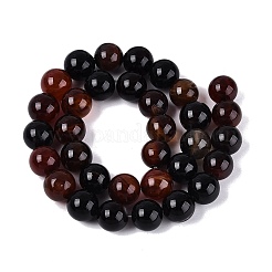 染め加工天然石瑪瑙ビーズ連売り  スムーズなラウンド  ココナッツブラウン  11~12mm  穴：0.8~1mm  約33個/連  15.16~15.55インチ（38.5~39.5cm）&nbsp;G-Q606-12MM-A03