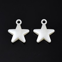 ABSプラスチックパール調ペンダント  スター  乳白色  22x19x5.5mm  穴：2.5mm  約560個/500g&nbsp;KY-T023-009