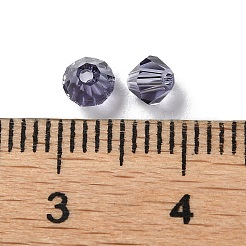 透明ガラスビーズ  双円錐形  ラベンダー  4x4x3.5mm  穴：1mm  720個/袋&nbsp;GGLA-Z004-05T