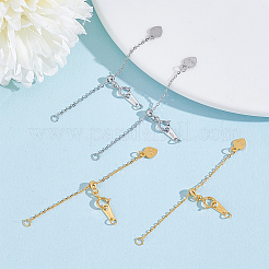 4Pcs 2 Colors 925 Sterling Silver Chain Extenders&nbsp;STER-HY0001-04