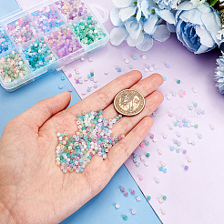 2104Pcs 8 Colors Transparent Frosted Glass Round Seed Beads&nbsp;SEED-PH0001-92
