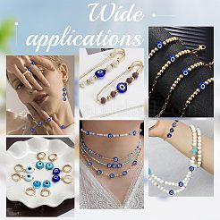 Handmade Evil Eye Lampwork Beads Strands&nbsp;LAMP-NB0001-60B-01