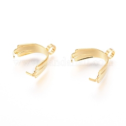 201 ステンレススチールペンダントピンチベイル  ゴールドカラー  13x5.5mm  穴：2.5mm  ピン：1x0.4mm&nbsp;STAS-I123-03B