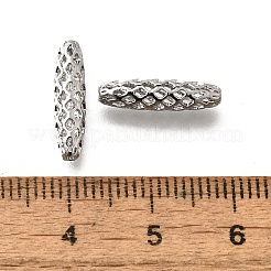 真鍮ビーズ  カドミウムフリー＆ニッケルフリー＆鉛フリー  オーバル  プラチナメッキ  15x4mm  穴：1.2mm&nbsp;KK-M318-11P