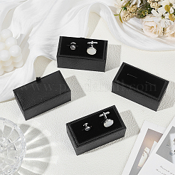 Lizard Skin Print Plastic 2 Cufflink Gift Storage Boxes&nbsp;CON-WH0107-86B