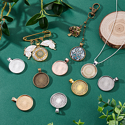100Pcs 10 Styles Zinc Alloy Pendant Cabochon Settings&nbsp;FIND-PH0024-81