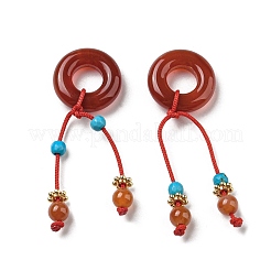 Natural Red Agate Donut Pendants&nbsp;G-R489-03
