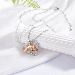 Hand in Hand Love Heart Pendant Necklace Cute Hollow Heart Dangle Necklace Charms Jewelry Gifts for Mom Women Mother's Day Christmas Birthday Anniversary&nbsp;JN1100A