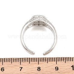 Brass Micro Pave Cubic Zirconia Cuff Rings for Women&nbsp;CU-CBA0A21-04P