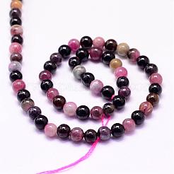 Natural Multicolor Tourmaline Beads Strands&nbsp;G-P132-07-6mm
