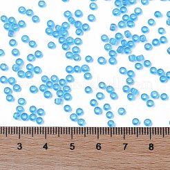 TOHOラウンドシードビーズ  日本製シードビーズ  （3)つの透明なアクアマリン  8/0  3mm  穴：1mm  約10000個/ポンド&nbsp;SEED-TR08-0003