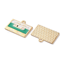 合金エナメルチャーム  ゴールドカラー  テープ  16x20.5x1mm  穴：1.8mm&nbsp;ENAM-O001-11K-G