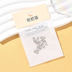 シェグレース 真鍮製クリアキュービックジルコニアチャーム  カドミウムフリー＆ニッケルフリー＆鉛フリー  長方形チャーム  プラチナメッキ  8x4x2.5mm  穴：1mm&nbsp;XGRQ2O124-427P