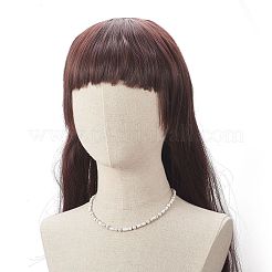 天然ハウライト & パール & クリスタル ラインストーン ビーズ ネックレス (女性用)  16.89インチ（42.9cm）&nbsp;NJEW-JN04209-02