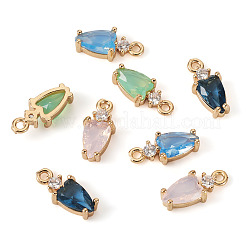 8Pcs 4 Colors Brass Micro Pave Cubic Zirconia Pendants&nbsp;KK-TA0002-18
