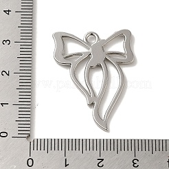 ラックメッキ合金ペンダント  カドミウムフリー＆ニッケルフリー＆鉛フリー  蝶結び  プラチナ  32x24x2mm  穴：2mm&nbsp;PALLOY-P304-02A-P