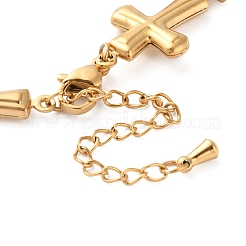 Stainless Steel Cross Link Chain Bracelets for Women&nbsp;BJEW-Z076-01G