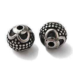 304ステンレススチールビーズ  ラウンド  アンティークシルバー  8mm  穴：1.6mm&nbsp;STAS-A080-42AS