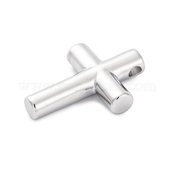 304ステンレスペンダント  クロスチャーム  ステンレス鋼色  37x27x7.5mm  穴：4.5x4mm&nbsp;STAS-G354-03P
