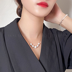 925 Sterling Silver & Baroque Natural Freshwater Keshi Pearl Round Graduated Beaded Necklaces&nbsp;FS-WG72E9B-01
