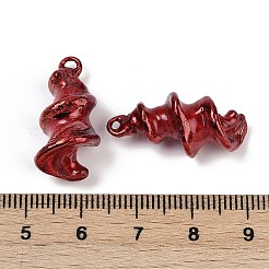 スプレー塗装された天然トロカス貝のペンダント  スパイラルチャーム  暗赤色  26~38x10~14x8~13mm  穴：1~1.5x1.5~2.5mm&nbsp;SHEL-K006-48B