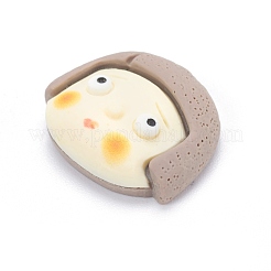 樹脂カボション  女の子  ライトグレー  19x21x7mm&nbsp;CRES-M007-02C
