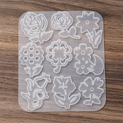 DIYペンダントシリコンモールド  レジン型  花  150x125x5mm  穴：2.4mm&nbsp;LS-SIMO-P013-04C