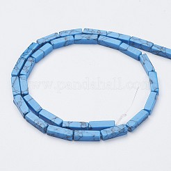 合成ターコイズビーズ連売り  直方体の  13~13.5x3~5x3~5mm  穴：0.5mm  約29~31個/連  15.3~15.7インチ（390~400mm）&nbsp;G-G968-D15