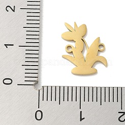 304ステンレスペンダント  エナメルスタイル  花  ゴールドカラー  14x11x1mm  穴：1.2mm&nbsp;STAS-I322-81G