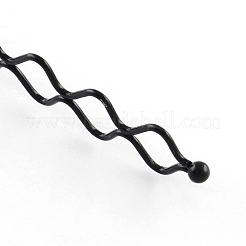 ヘアアクセサリー鉄ウェーブのヘアバンドパーツ  ブラック  130mm&nbsp;OHAR-Q043-06