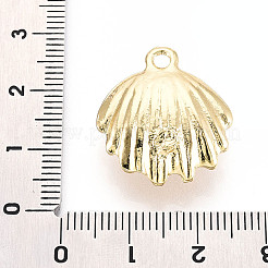 合金ペンダント  模造パールと  シェル形状  ゴールドカラー  22x20x8.5mm  穴：2.2mm&nbsp;FIND-N010-16G