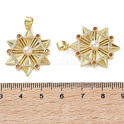 Brass Micro Pave Cubic Zirconia Pendants&nbsp;KK-D221-10G