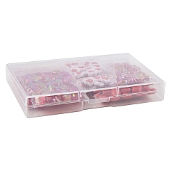 240 個 6 スタイル不透明なアクリル ビーズ  ハート  レッド  8~10x8~11x3~6mm  穴：1.5~2mm&nbsp;SACR-FS0001-41