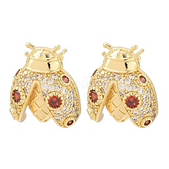Brass Micro Pave Cubic Zirconia Stud Earrings&nbsp;EJEW-F400-03B-G