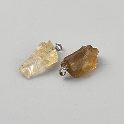 Raw Rough Natural Citrine Pendants&nbsp;G-WH0018-060