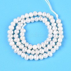 天然養殖淡水パールビーズ連売り  ポテト  乳白色  2~3mm  穴：0.3~0.4mm  約77~80個/連  7.28~7.48''（18.5~19センチメートル）&nbsp;PEAR-T006-16A